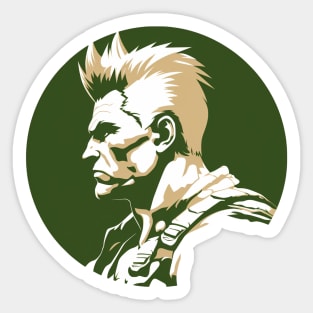 Guile from Street Fighter - Circular Design Sticker